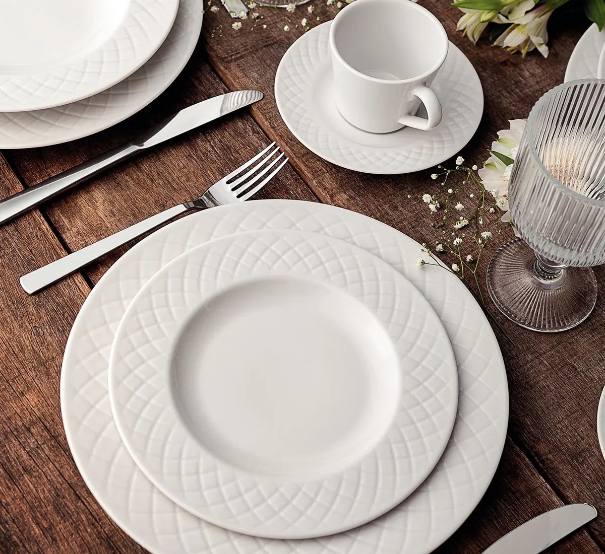 Aparelho de Jantar Tramontina Ingrid em Porcelana 20 Peças