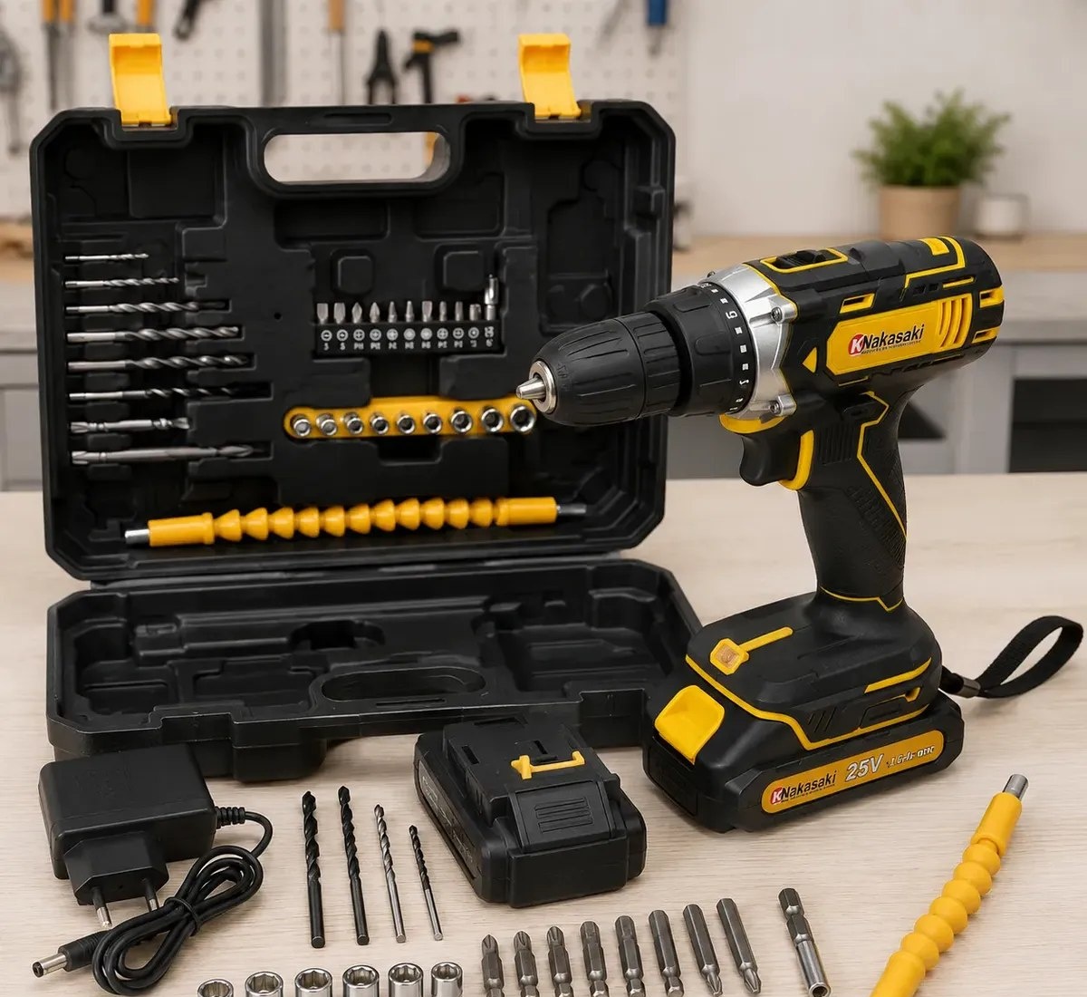 Parafusadeira Furadeira 25v Sem Fio Kit Completo