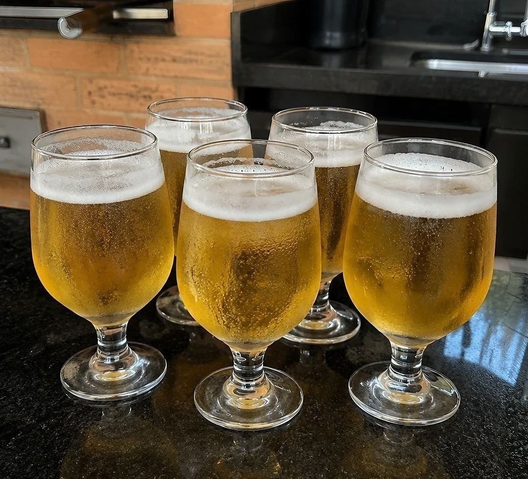 Jogo com 6 Taças de Vidro Cristalino 400ml