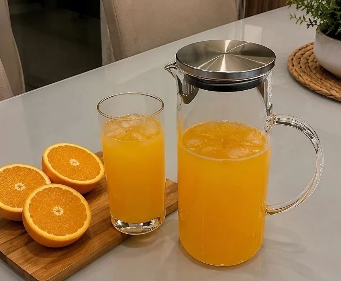 Jarra Vidro Borossilicato 1,4L Tampa Inox