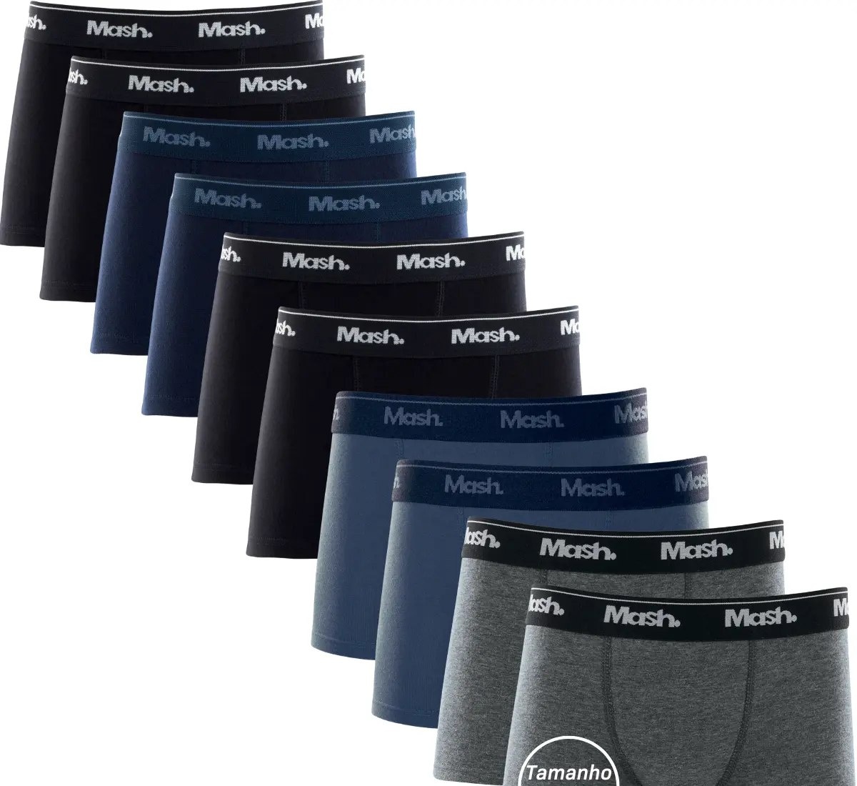 Kit 10 Cuecas Boxer Infantil Mash Meninos Algodão