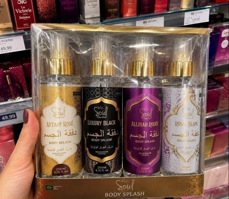Kit com 4 Body Splash Árabe 200ml Feminino