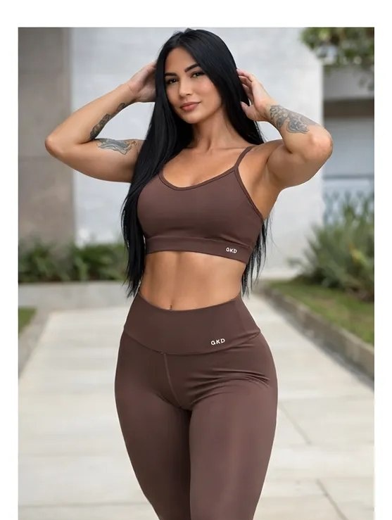 Conjunto Gkd Zero Transparência Legging Cós Alto Top Duplo