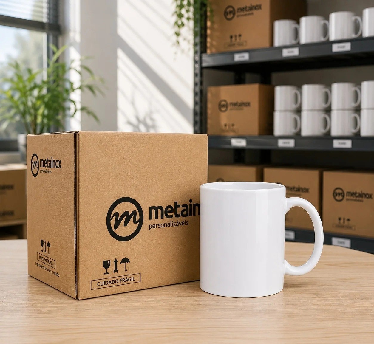 12 Canecas Para Sublimação Metalnox Cerâmica Branca