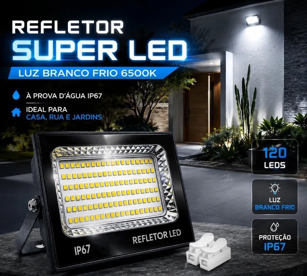 Kit 2 Refletor Super Led 400w