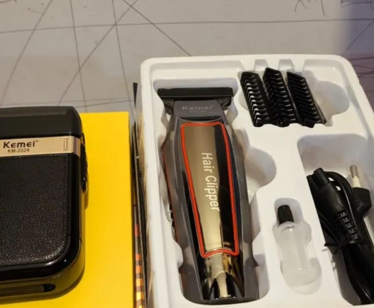 Máquina de Acabamento Kemei para Cabelo, Barba e Pelos