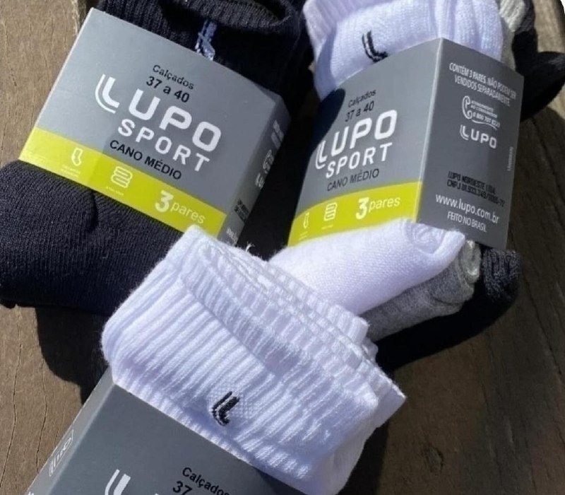 Kit com 10 Pares de Meias Lupo Cano Médio