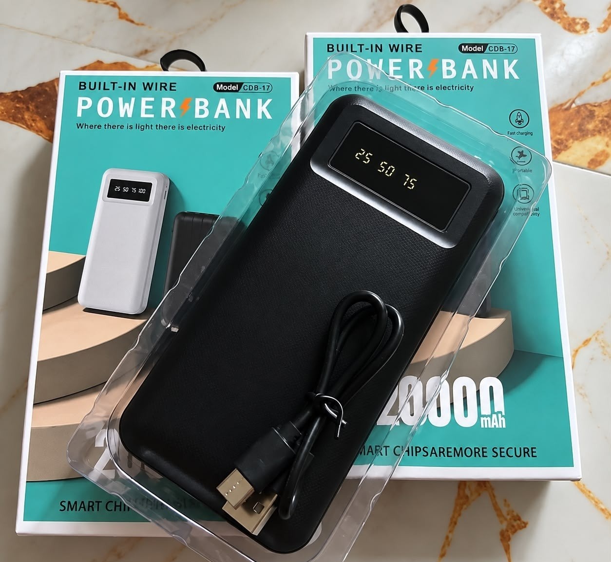 Power Bank 20000mAh Turbo Rápido 22.5W Display Digital