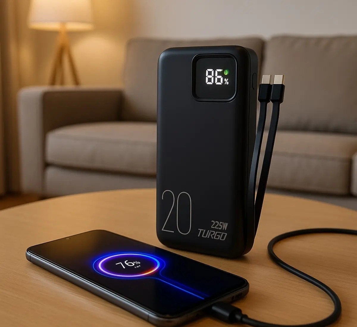 Power Bank Casenn 20000mAh Turbo USB-C para iPhone e Samsung