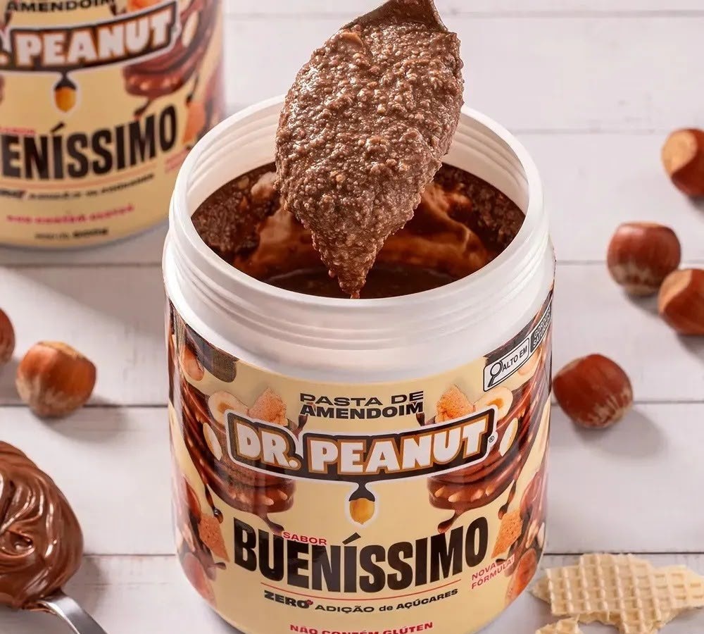 Pasta de Amendoim com Whey Protein 600g Dr. Peanut Sabor Bueníssimo