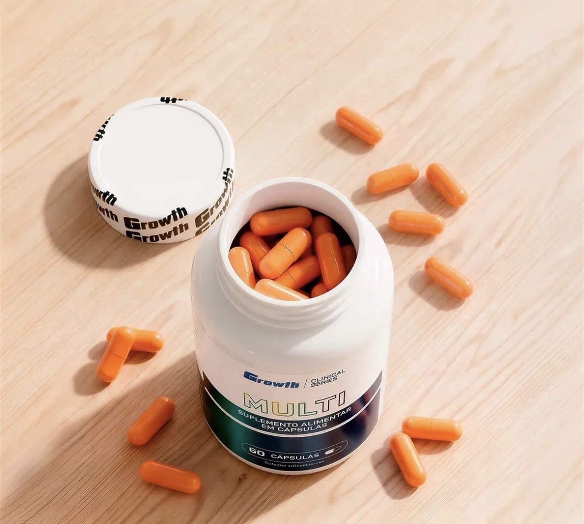 Multivitamínico 60 Cáps. Growth Supplements - Sem Sabor Sem Sabor