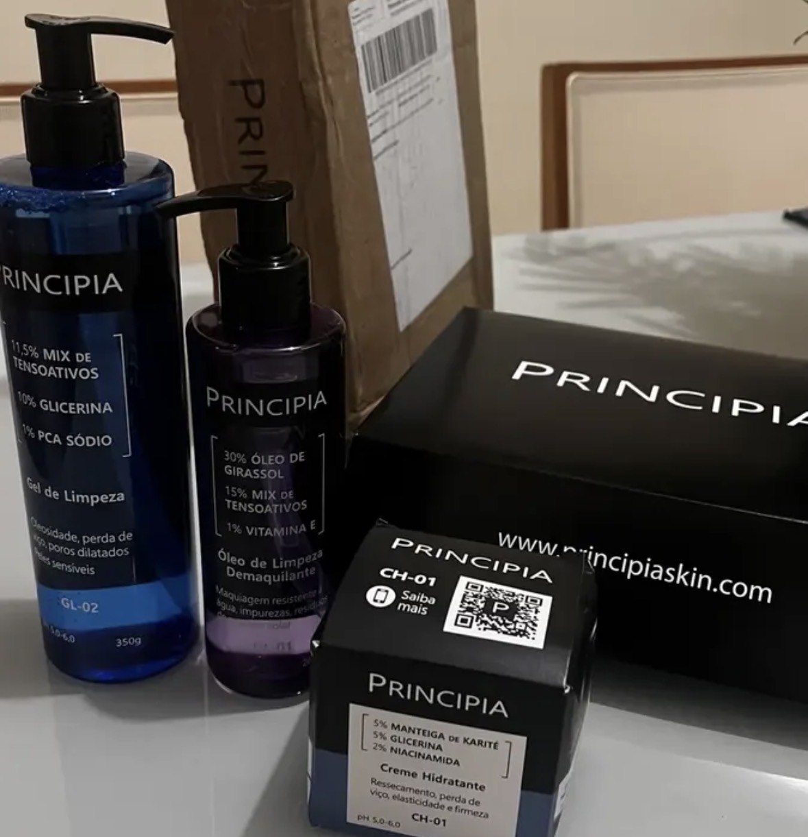 Principia Kit Limpeza E Hidratação Ch-01  Ol-01  Gl-02 Todo Tipo De Pele Dianoite