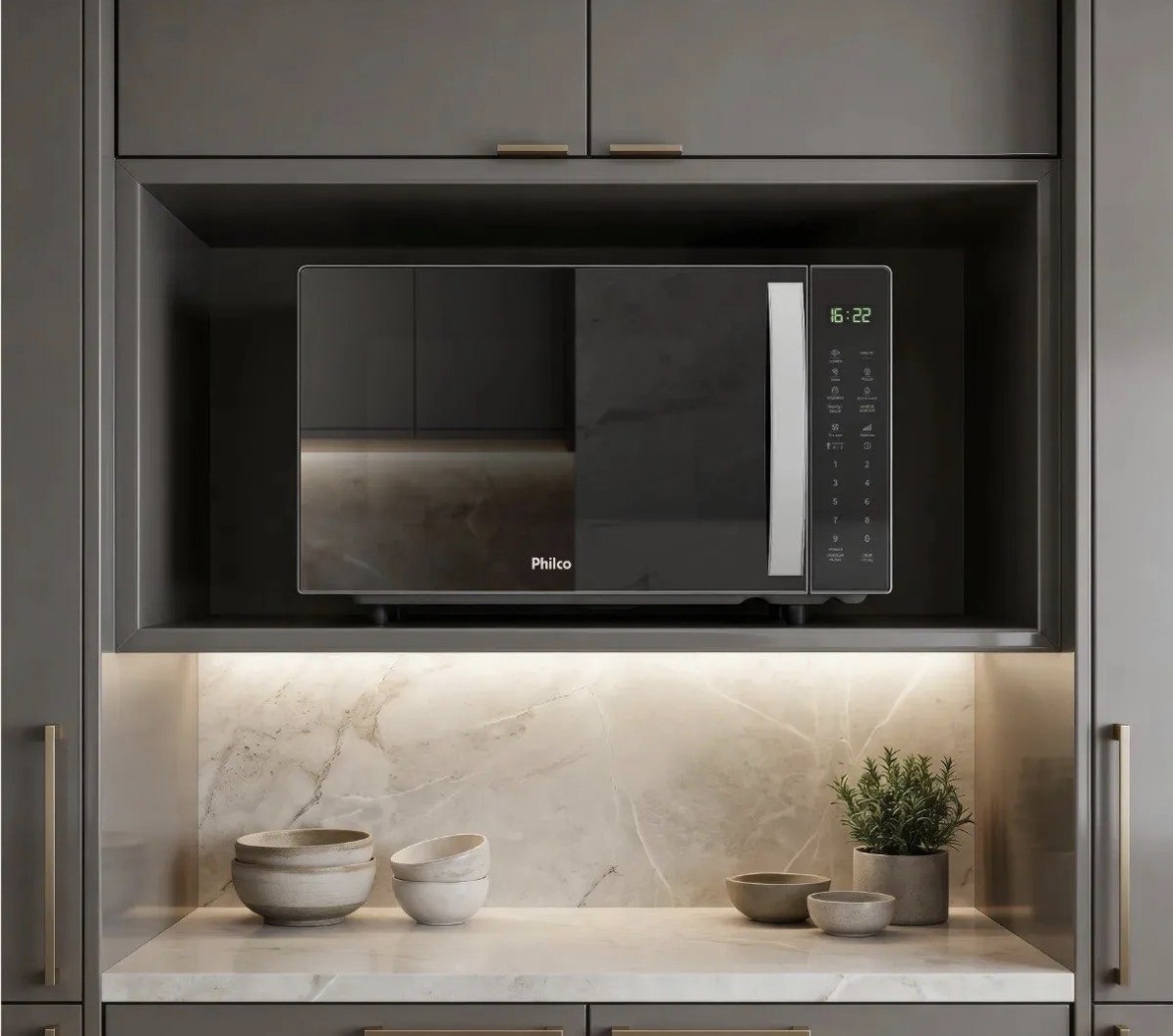 Micro-ondas Philco Pmo39s Prateado 33l 1400w