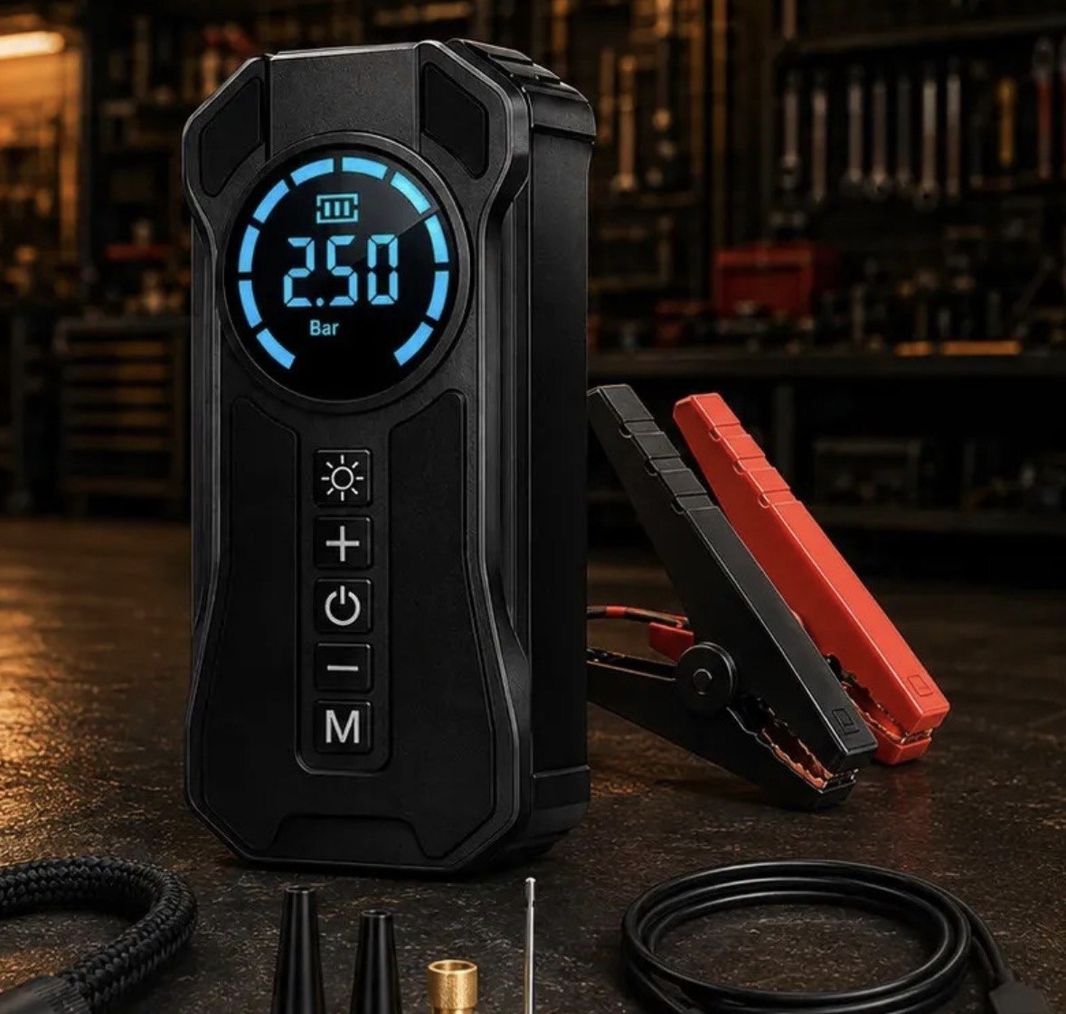 Compressor De Ar Portátil Sua Solução Rápida E Eficaz Power Bank e Auxiliar de Partida Lanterna De Emergência