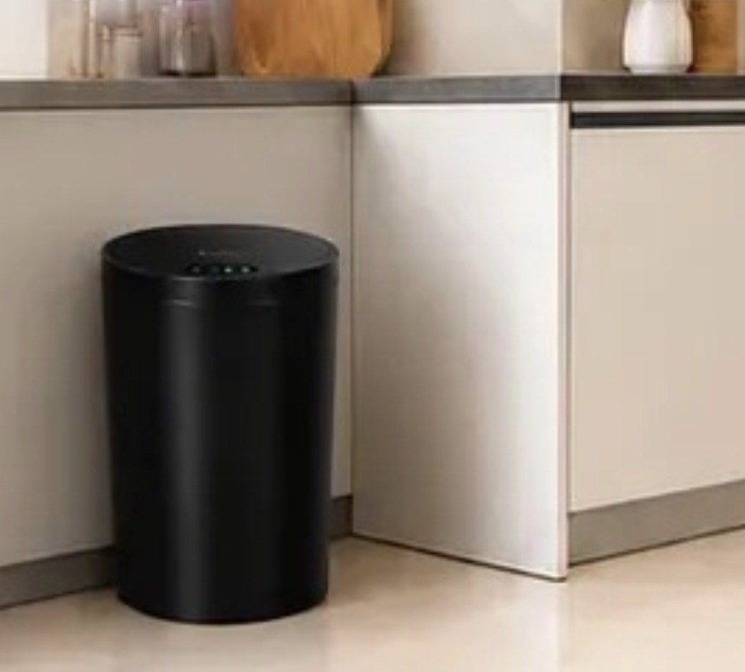 Lixeira Inteligente Automática Redonda Recarregável USBC Sensor para Cozinha Banheiro Escritório