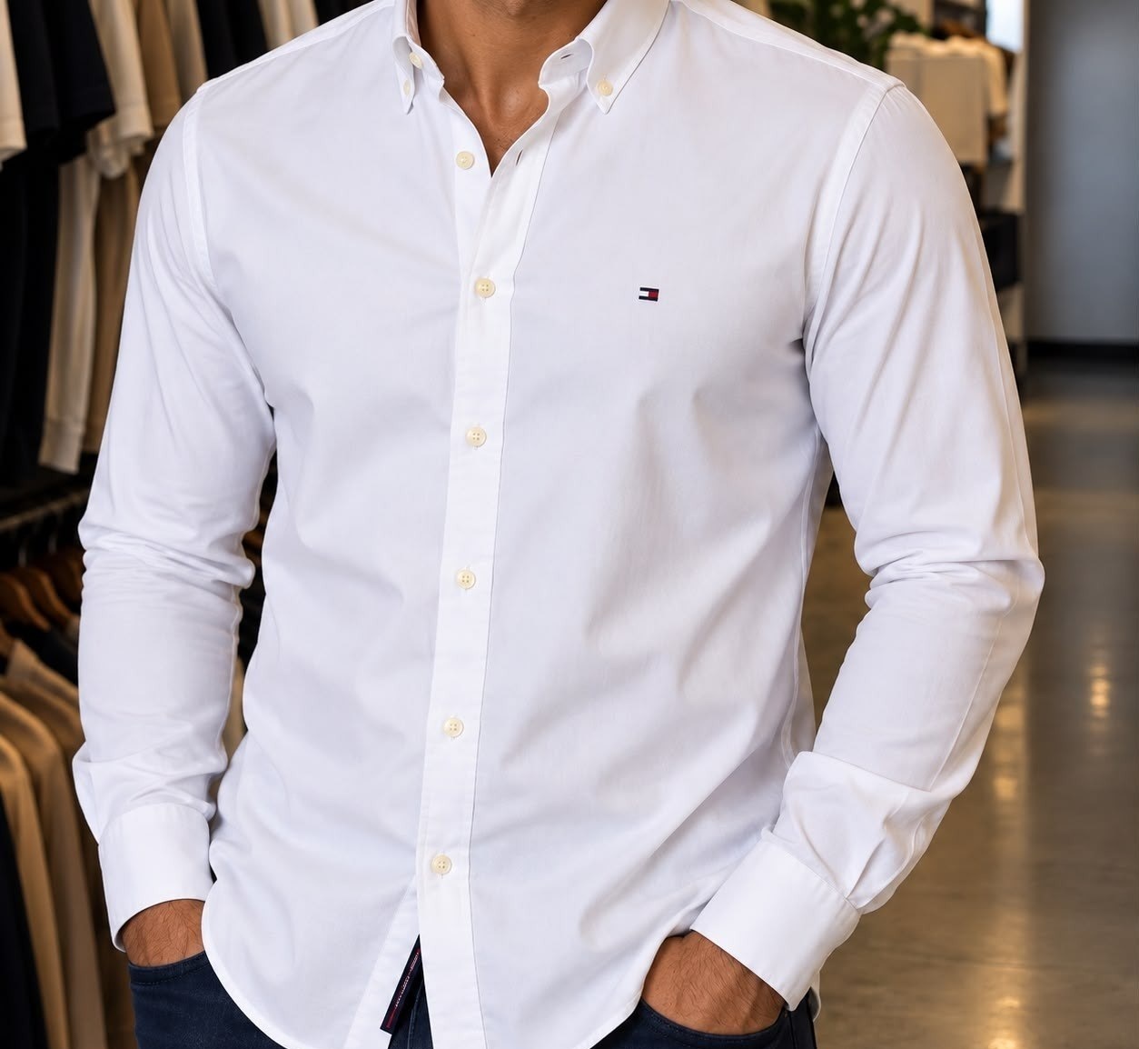 Camisa Tommy Hilfiger Regular Fit Poplin