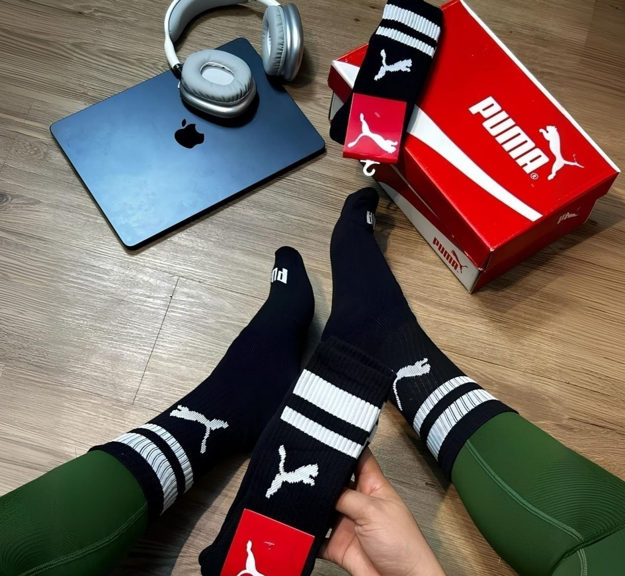 Kit com 3 Pares de Meias Puma Cano Alto