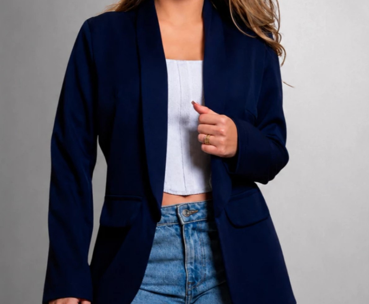 Blazer Feminino Alongado Premium Alfaiataria