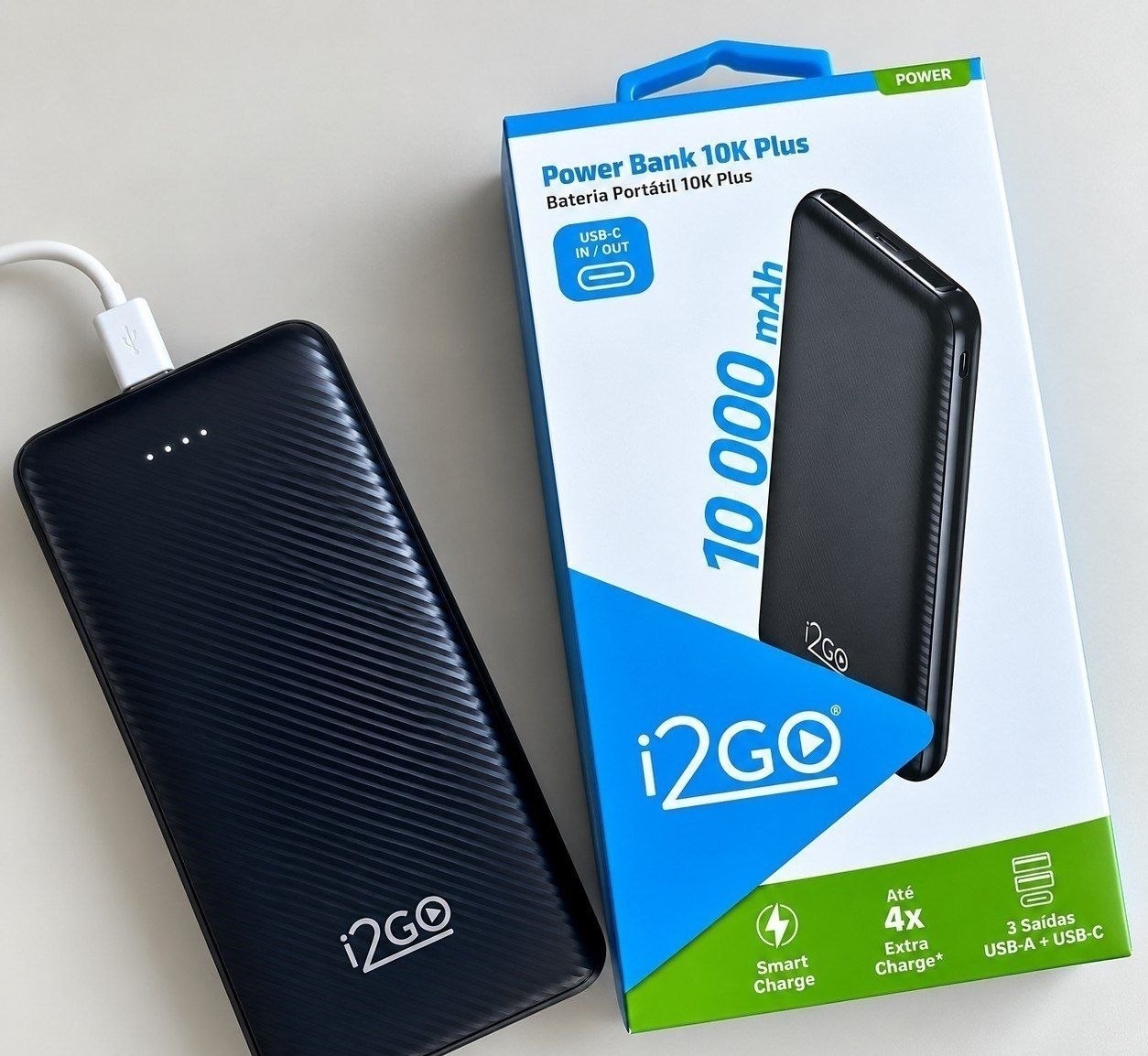 Carregador Portátil Power Bank I2GO 10000mAh