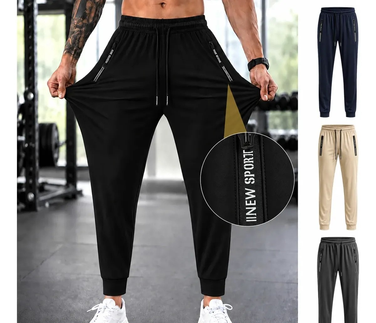 Calça Jogger Tactel Masculina Slim Academia Treino Esporte