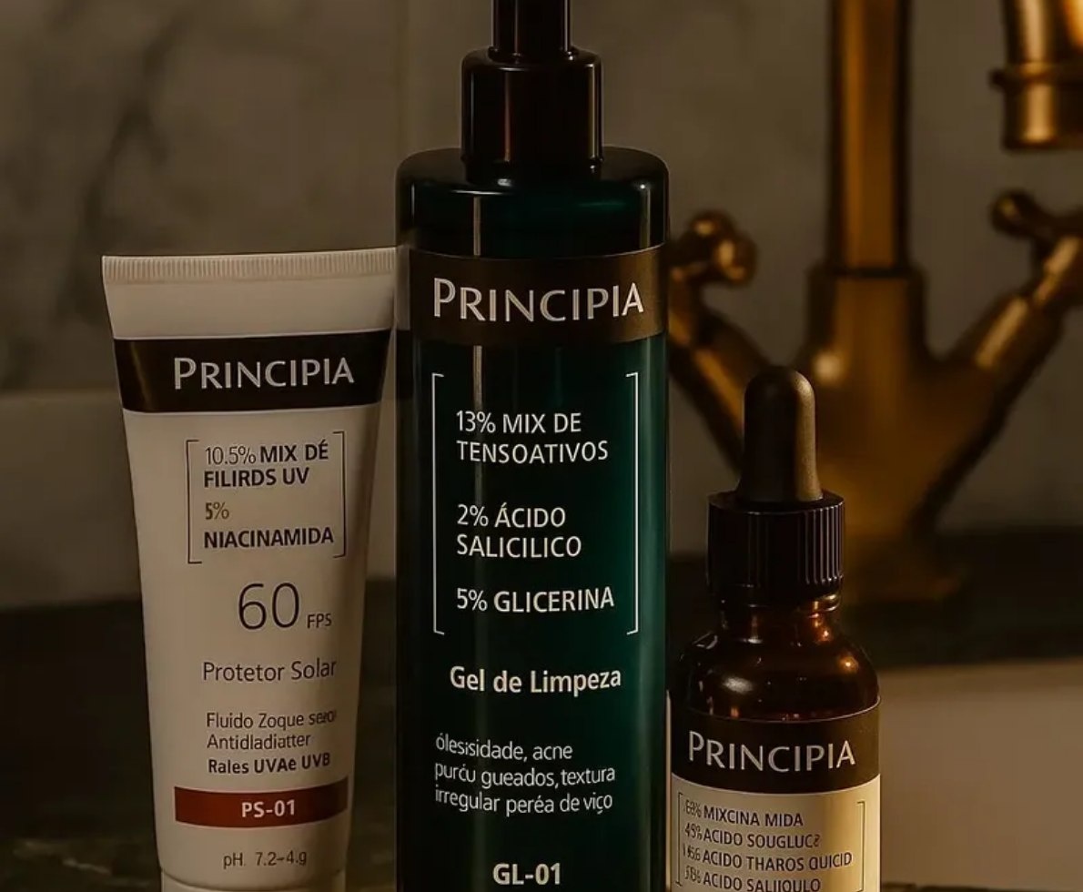 Kit Principia para Rotina de Skincare Pele Sensível com Protetor Solar FPS 60