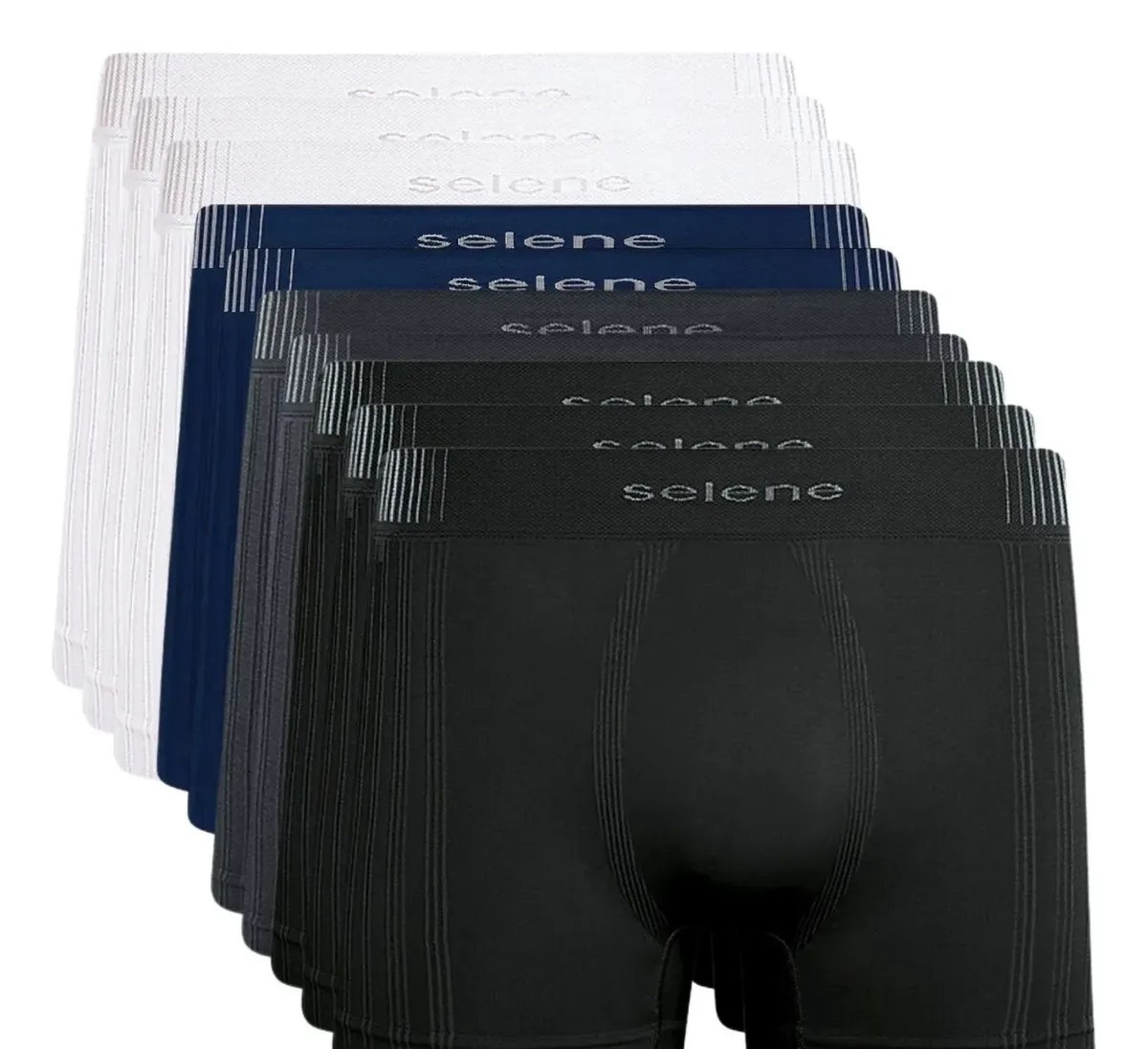Kit 10 Cueca Boxer Sem Costura Poliamida Toque Gelado Selene