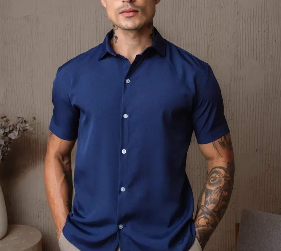 Camisa Social Gola Italiana várias cores