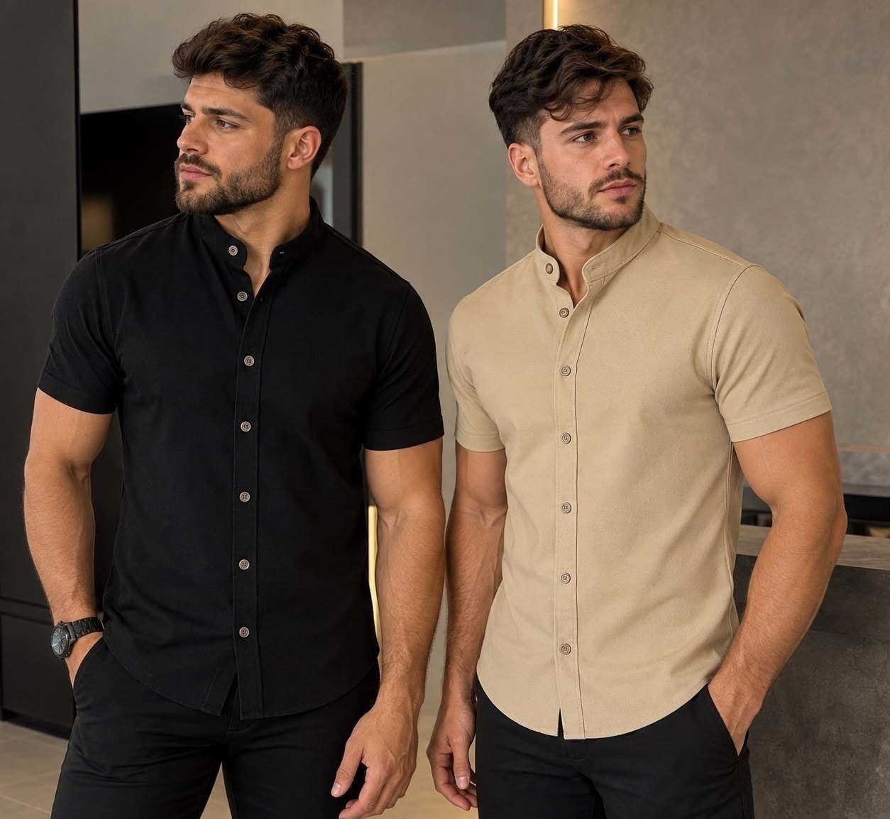 Kit com 2 Camisas Gola Padre