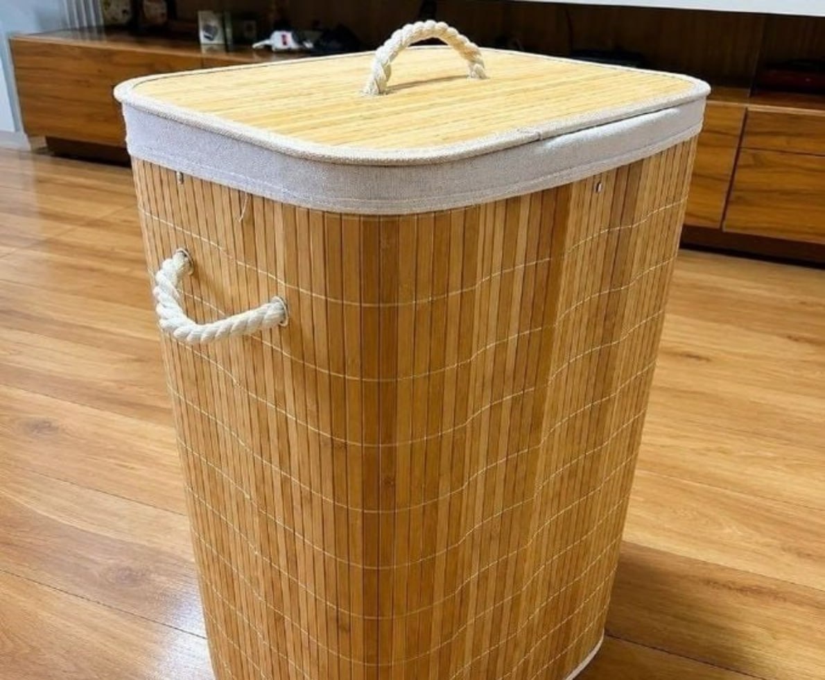 Cesto De Roupas De Bambu 70L Yikasa
