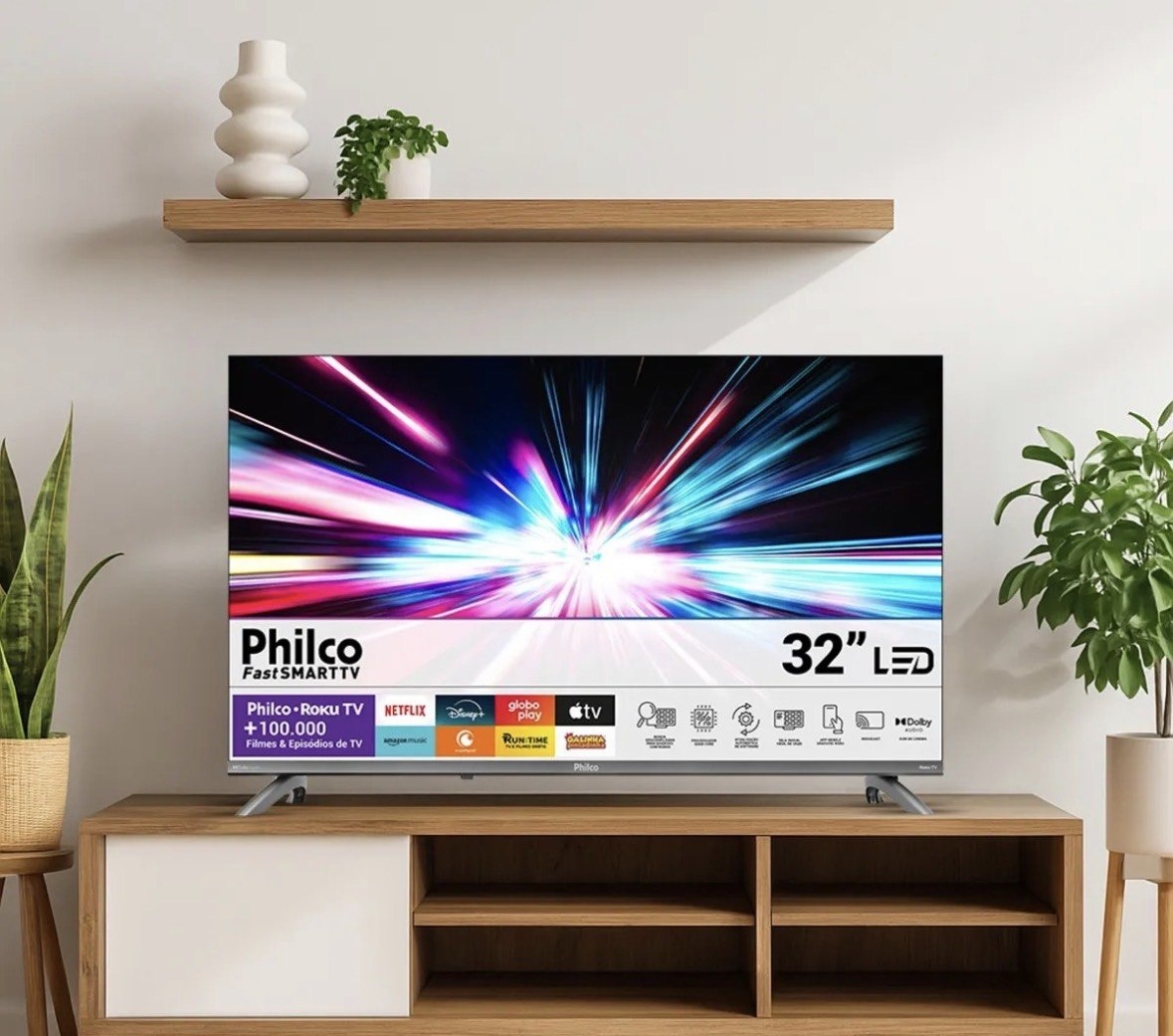 Smart Tv 32 Philco Roku Tv Dolby Áudio Hdr10 P32crb