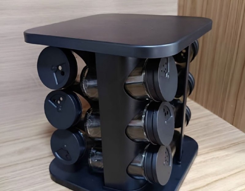 Porta Condimentos Temperos Giratório 12 Potes De Vidro