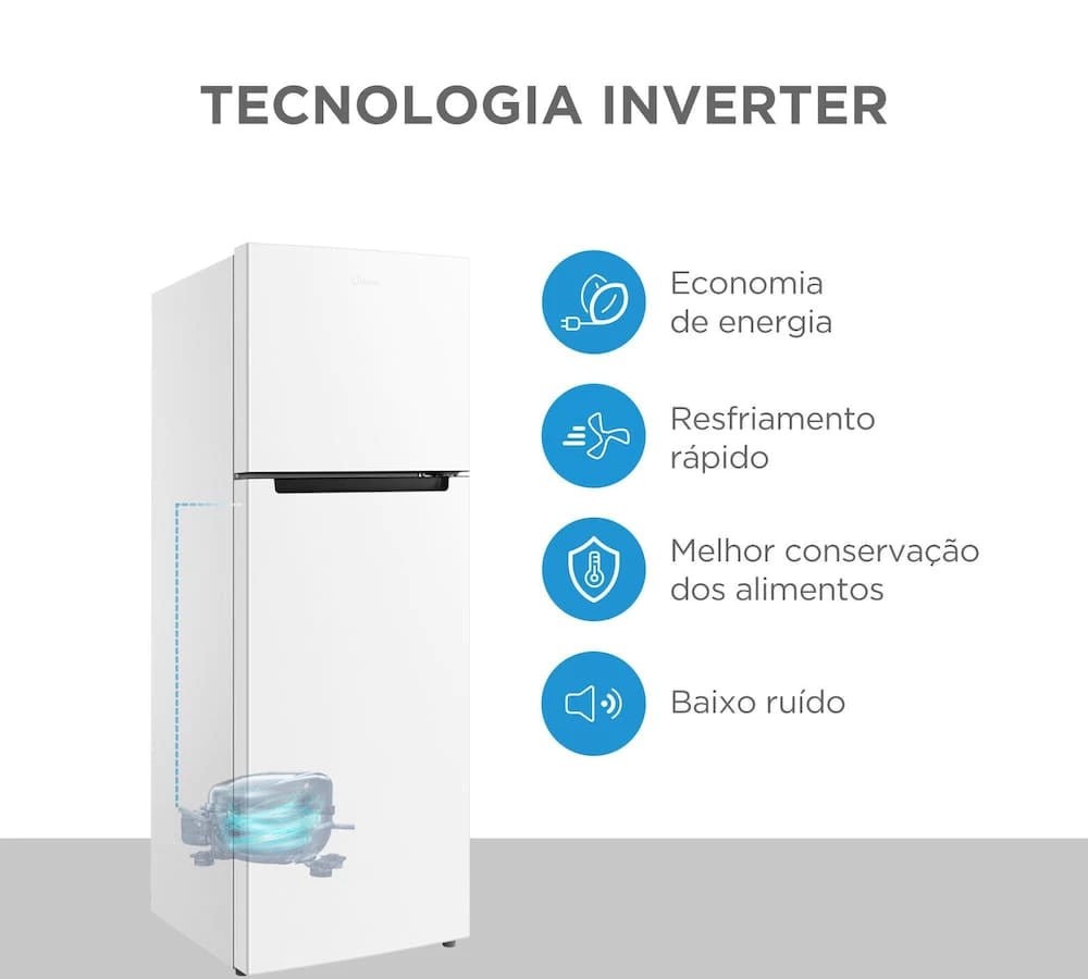 Refrigerador Cycle Defrost Duplex RT554 410L Inverter Midea