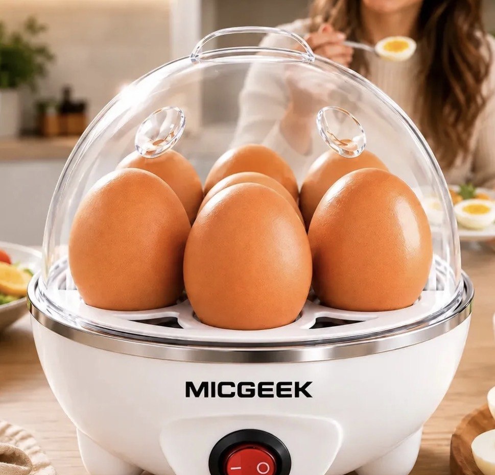 Cozedor De Ovos Automático Panela A Vapor Elétrica Legumes Elétrica Portátil Prático Rápido 7 Ovos Em 5min Micgeek