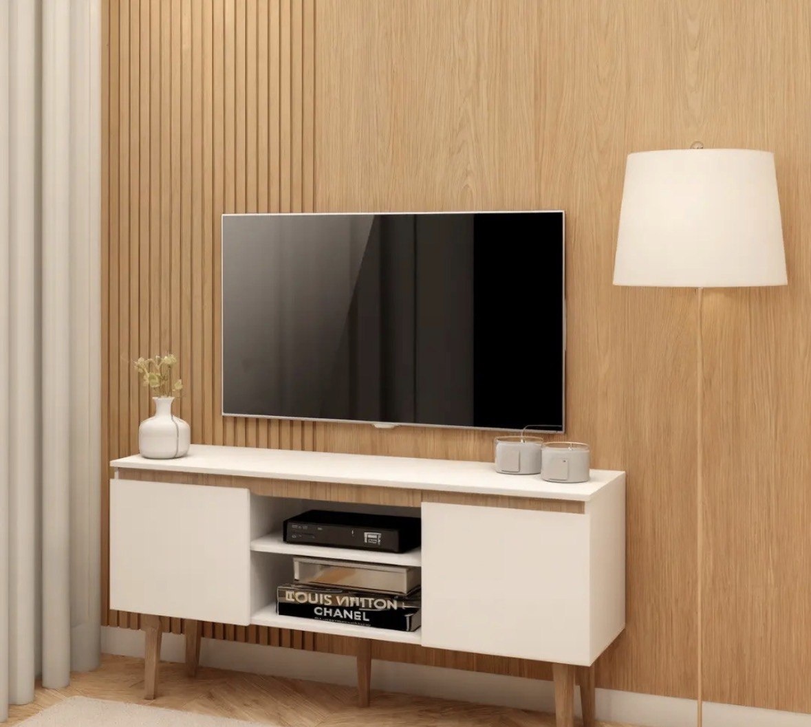 Rack Branco Para Sala - Estante Moderna E Compacta Branco