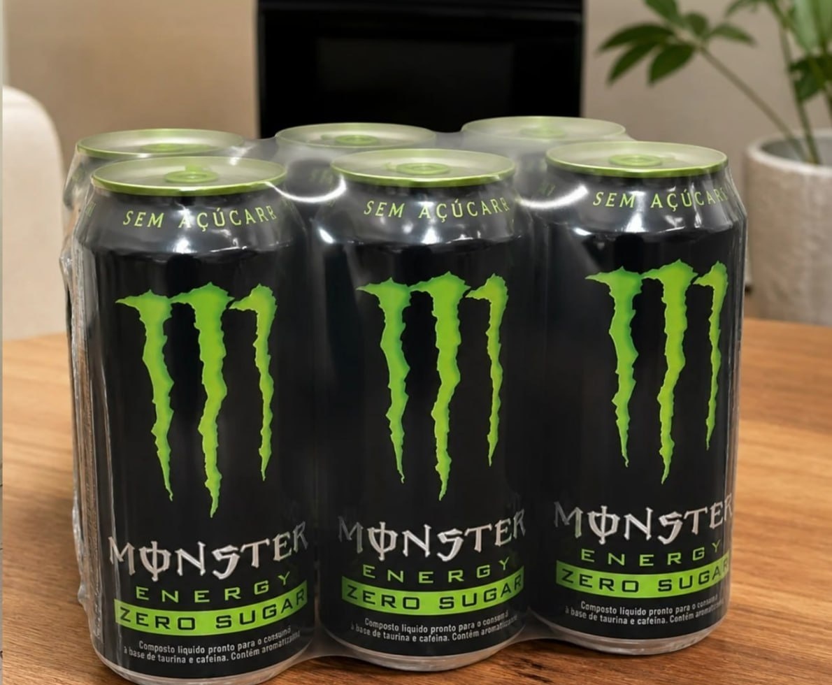 Kit com 6 Energético Zero Açúcar Monster 473ml