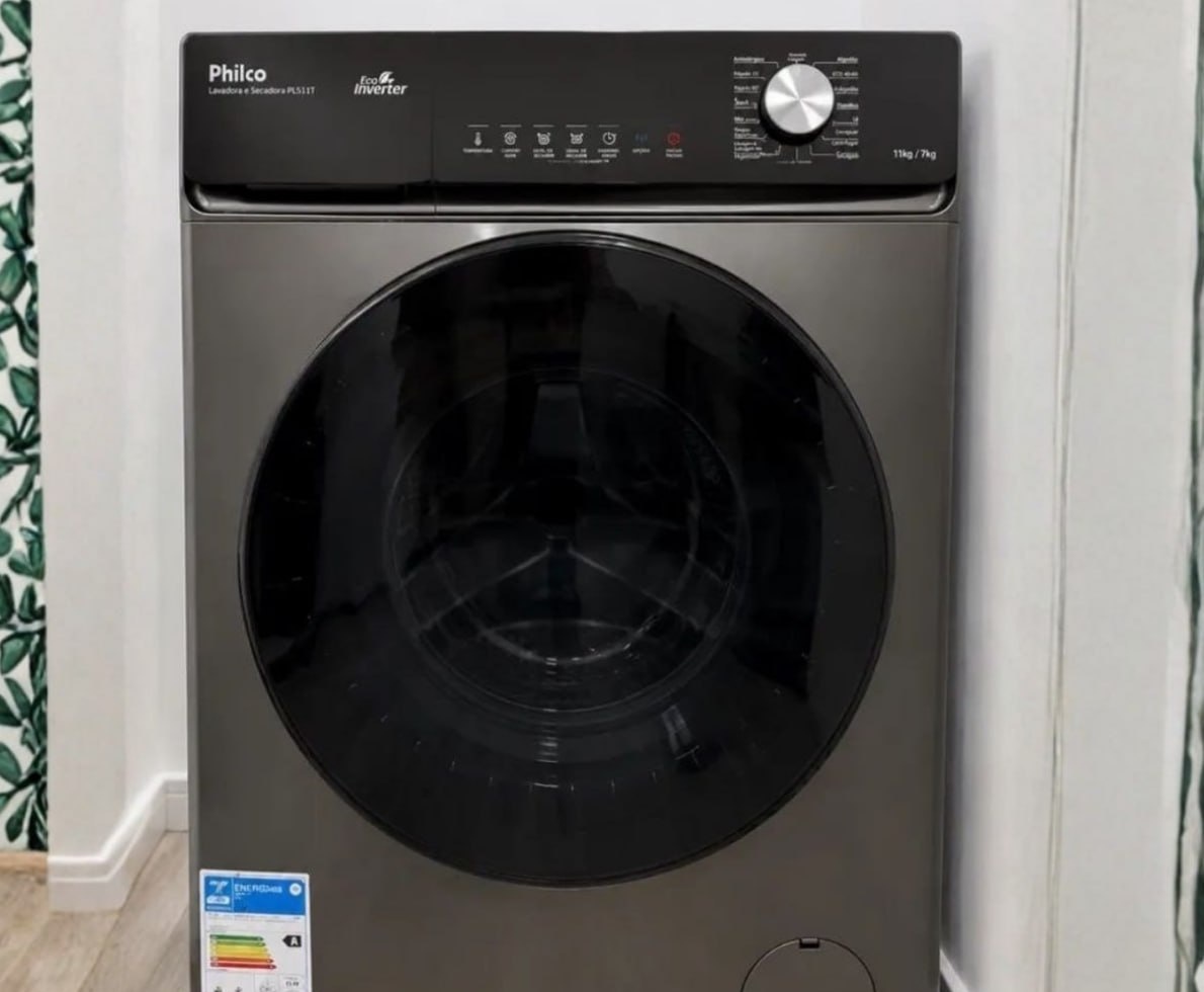 Lava e Seca Philco 16 Programas Eco Inverter 11kg Titânio