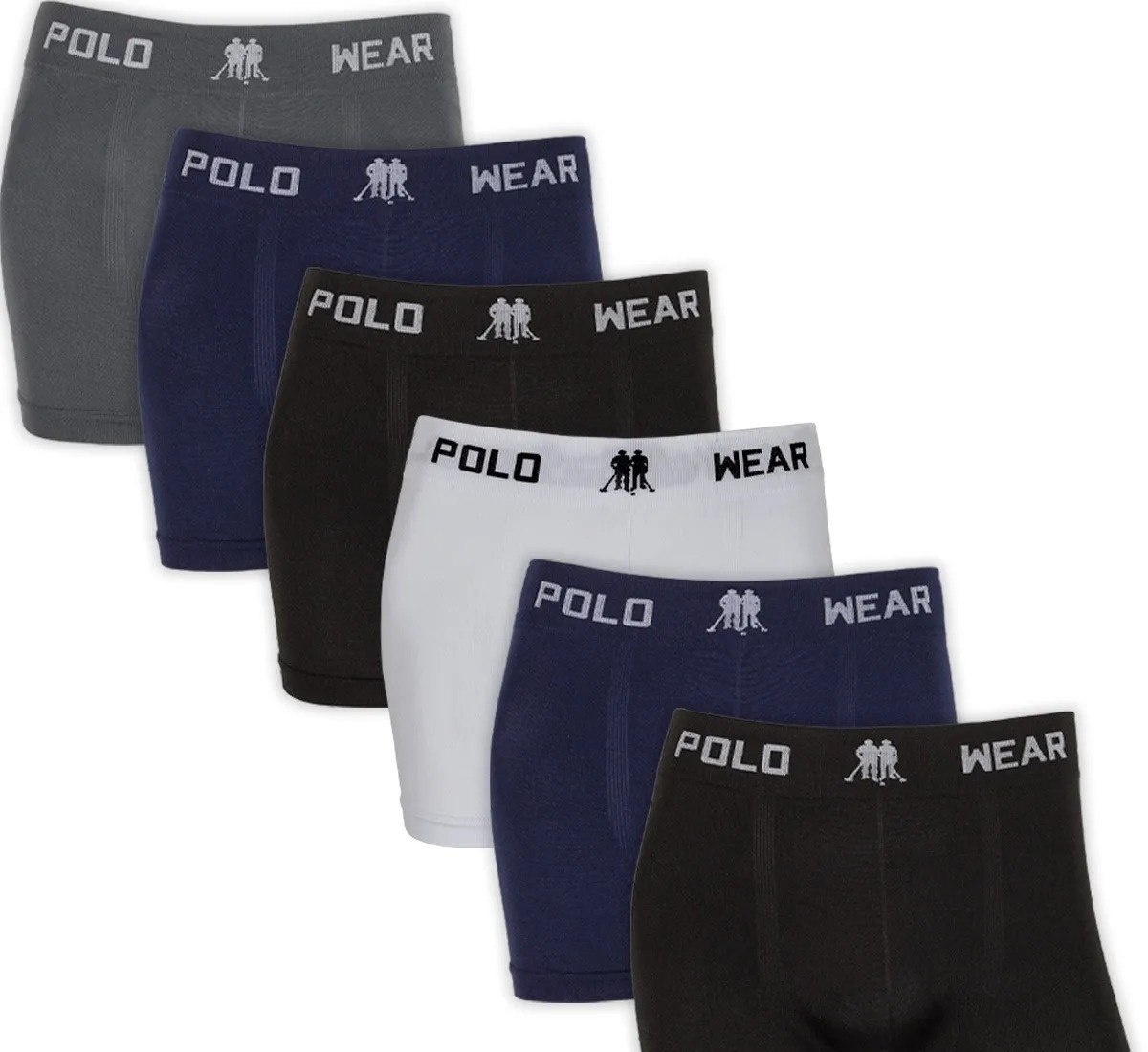 Kit 6 Cuecas Boxer Polo Wear Microfibra Sem Costura variações de cores disponíveis