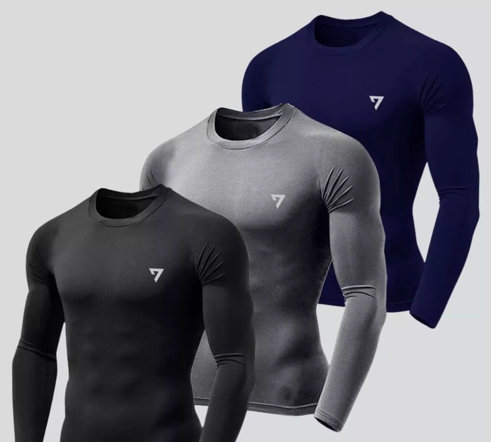 Kit 3 Camisetas Térmicas Masculina Segunda Pele Camisa UV50