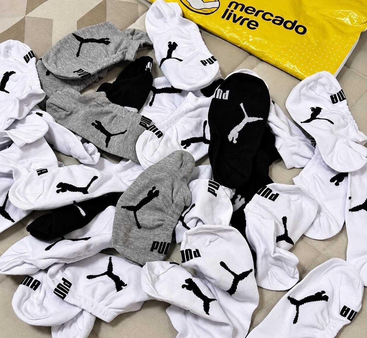 Kit com 9 Pares Meias Puma Soquete