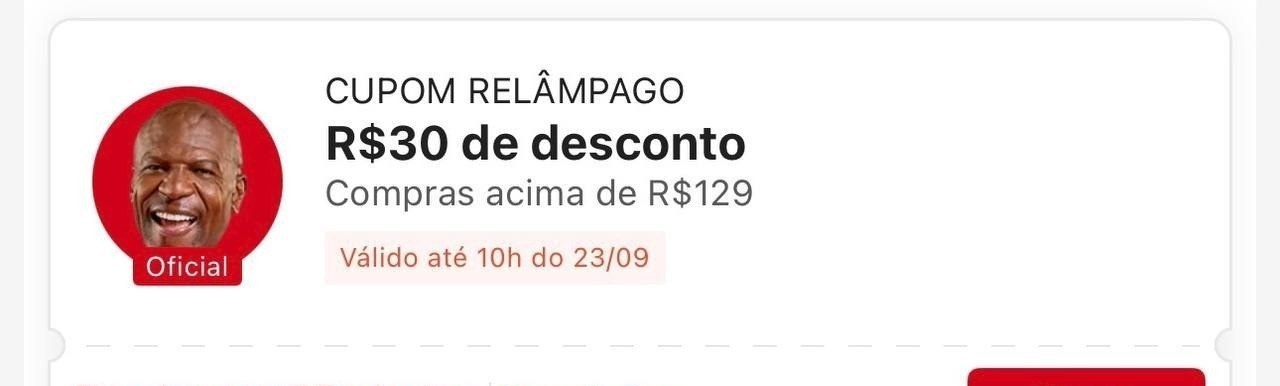 Cupom de R30 OFF em compras acima de R129