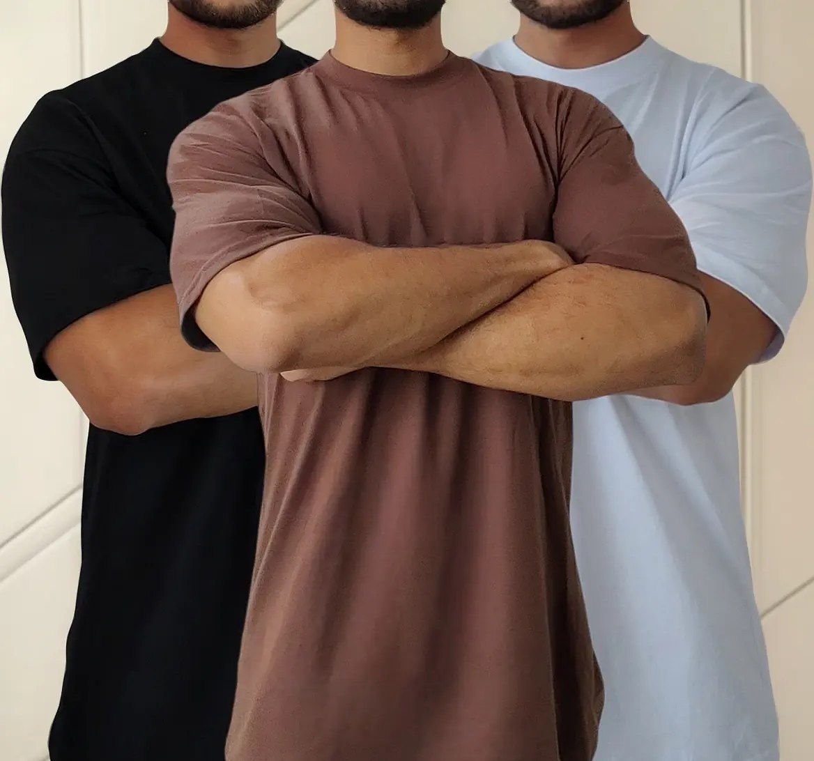 Kit 3 Camisetas Oversized Para Academia E Dia A Dia Algodão