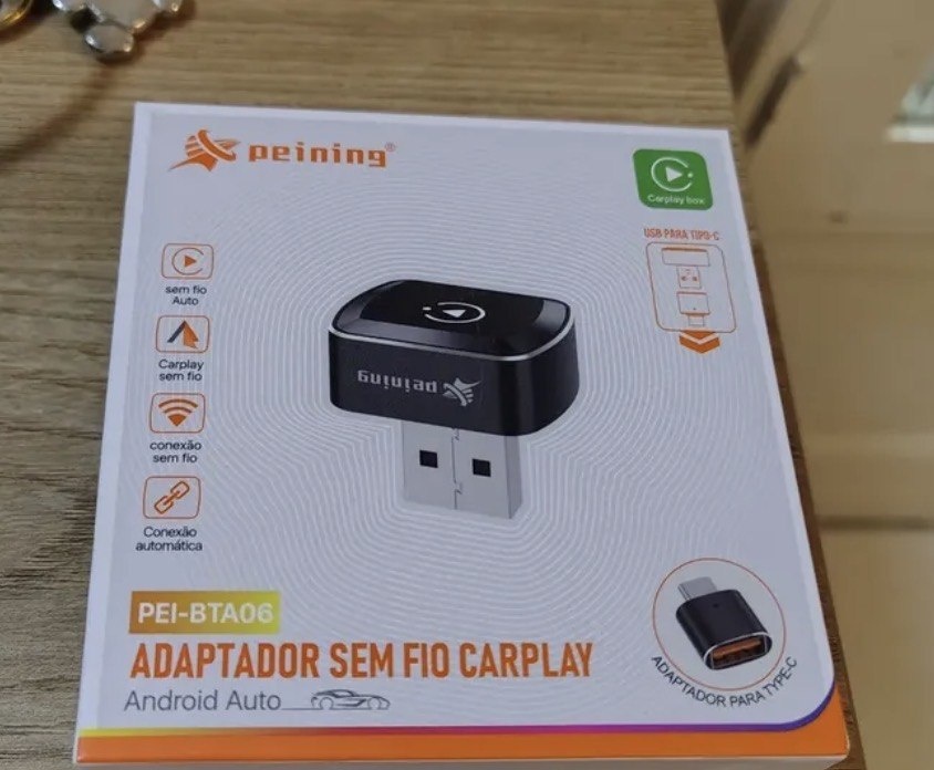 Carplay Adaptador Android Auto Multimidia Android IOS Sem Fio Atualizado Bluetooth Weireless Wifi Usb Tipo C Automotivo 2 em 1 Automatico Landara