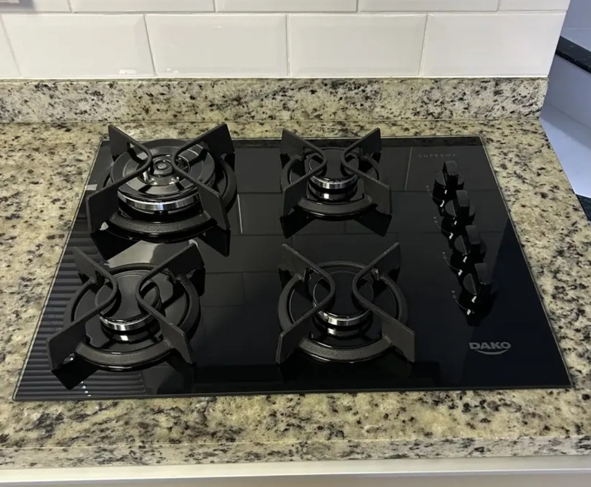 Cooktop 4 Bocas Dako Supreme Com Mesa de Vidro Bivolt
