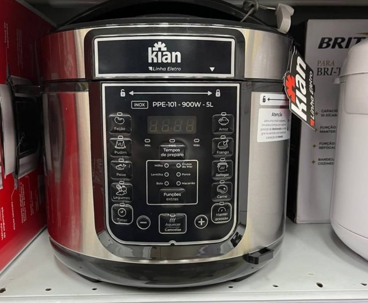 Panela De Pressão Elétrica 5 Litros Kian Inox