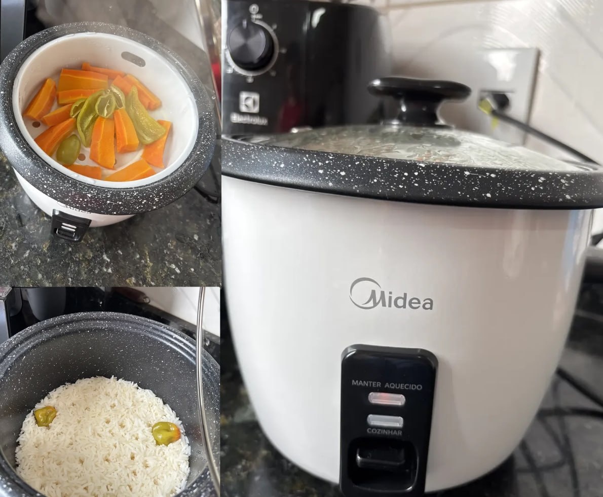 Panela De Arroz Elétrica Midea 7 Xícaras C Tampa De Vidro 127V