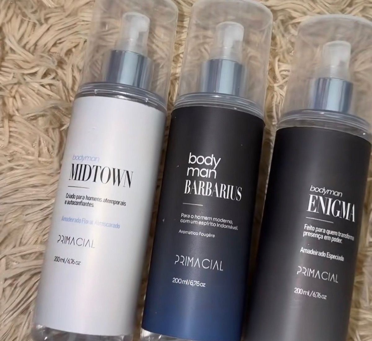 Kit Body Splash Masculino Barbarius  Enigma  Midtown 200ml