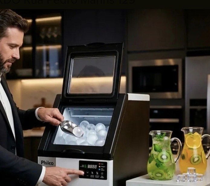 Máquina De Gelo Cubo Philco 50kg Turbo 220v Com Tela Lcd