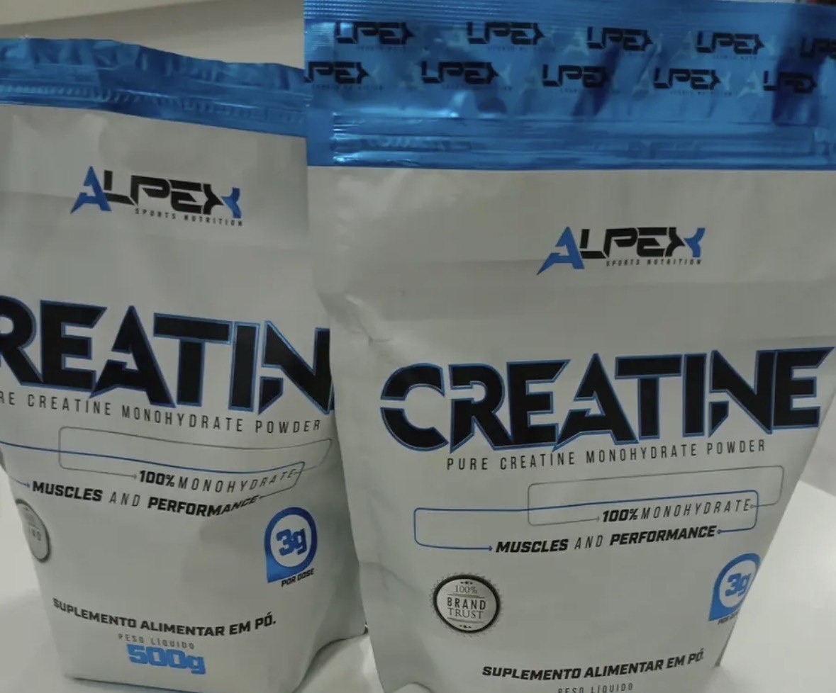 Kit Creatina 100 Pura 1kg 2und 500g - Alpex Nutrition Sabor Sem Sabor