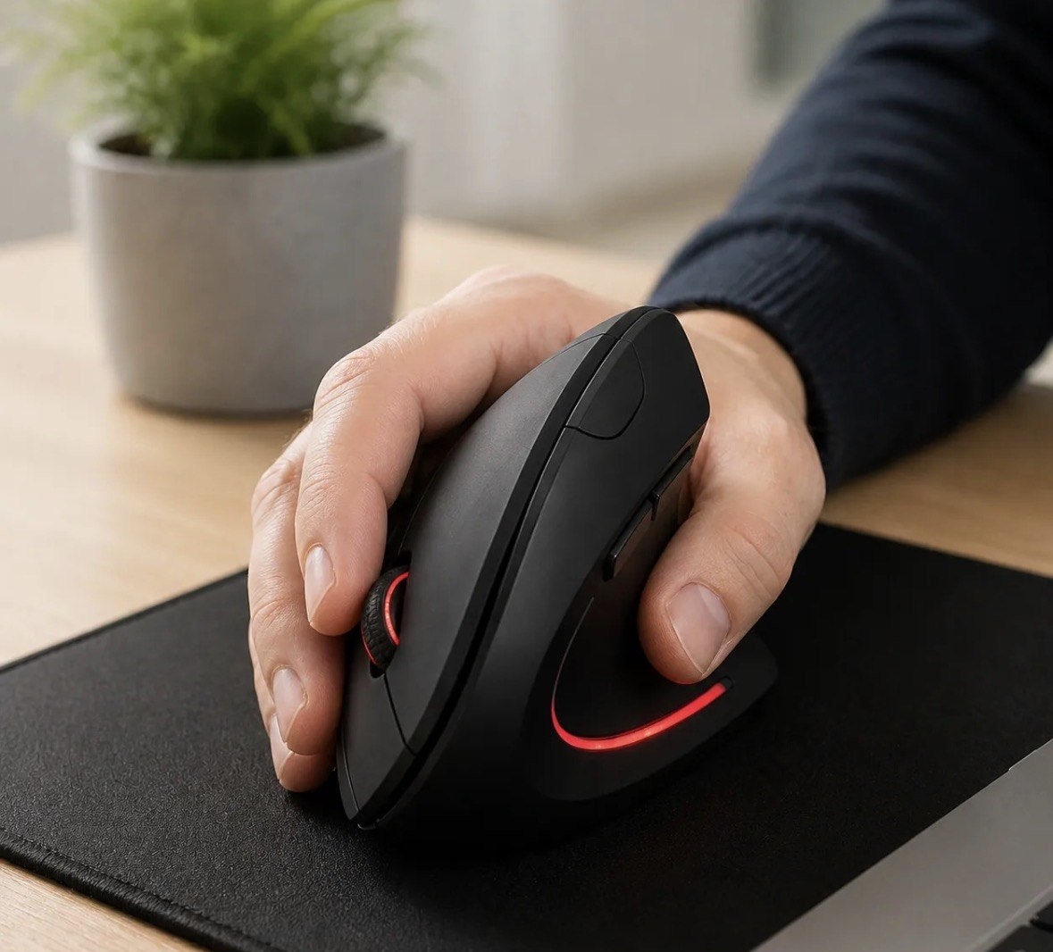 Mouse Vertical Ergonômico Sem Fio Previne Tendinite Dores