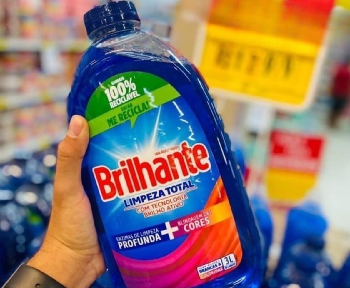 Brilhante Limpeza Total Lava Roupas Líquido 3L
